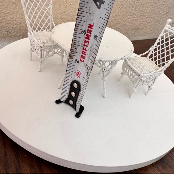 Vintage dollhouse furniture metal patio table chairs - Picture 8 of 8